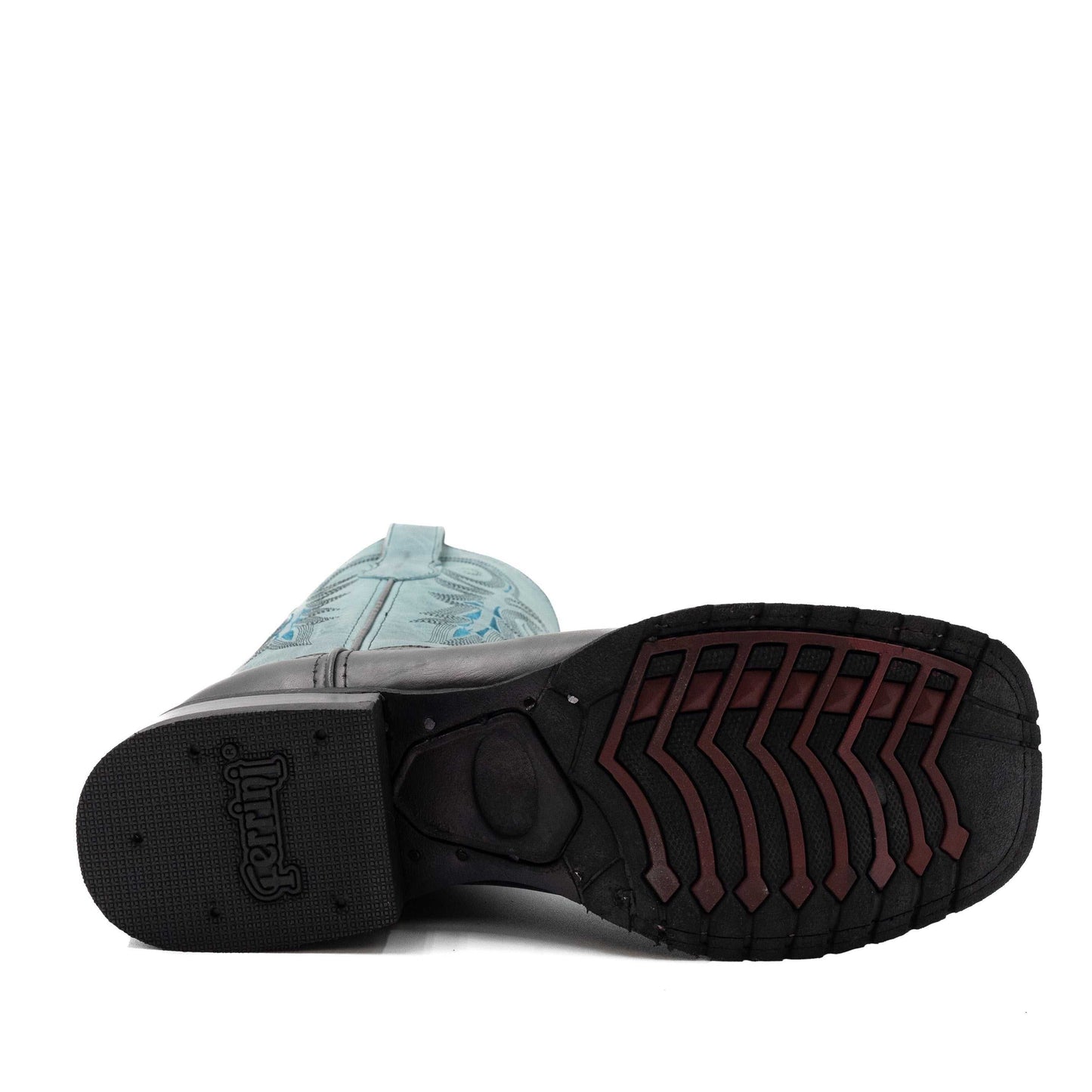 Botas Ferrini Maverick de piel para hombre, hechas a mano, con punta cuadrada, color negro