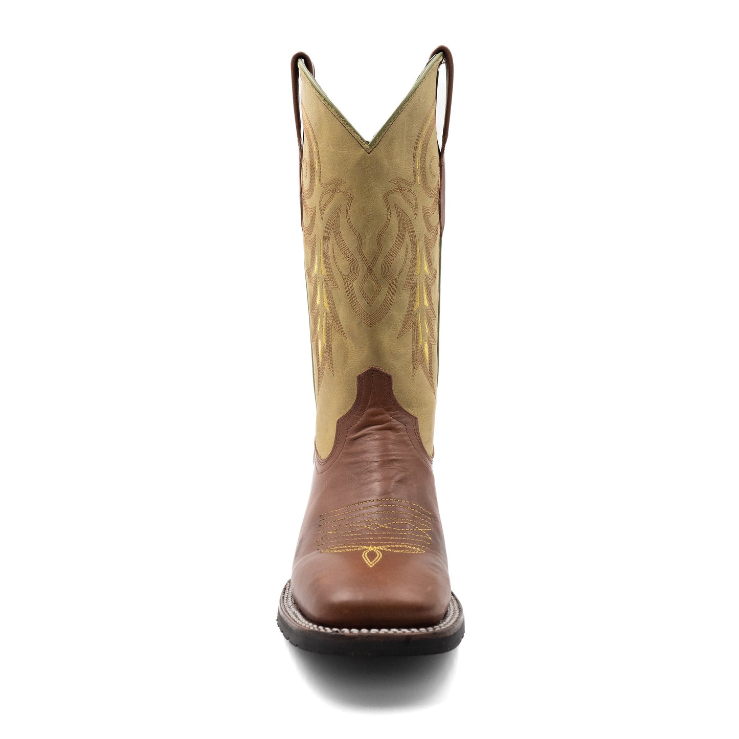 Men's Ferrini Maverick Leather Boots Handcrafted Square Toe Almond