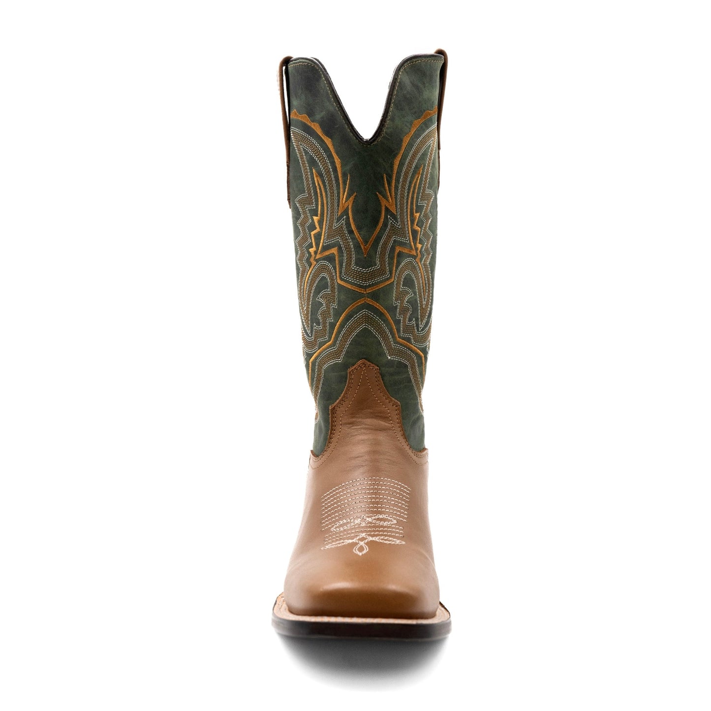 Men's Ferrini Clint Leather Boots Handcrafted Square Toe Honey