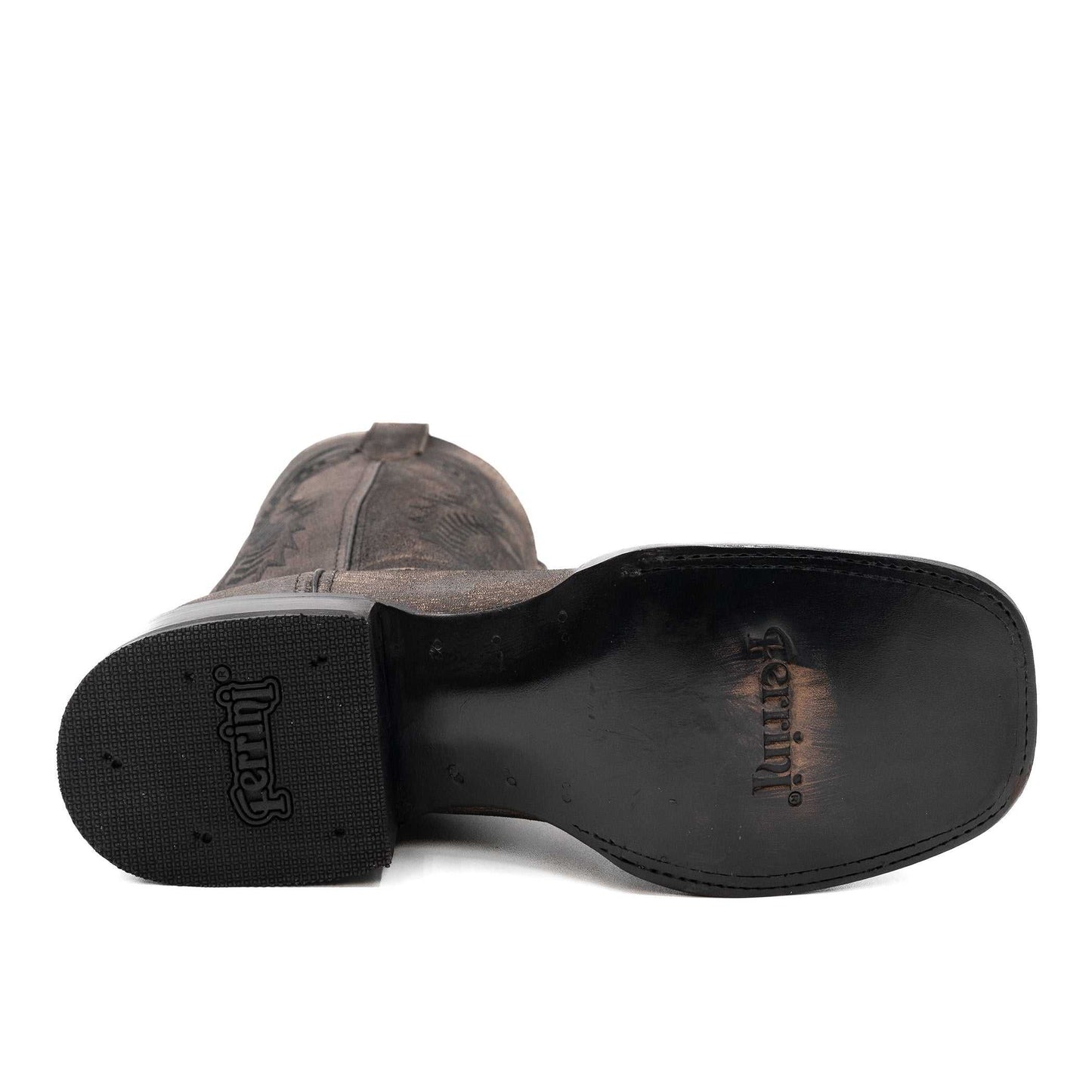 Botas Ferrini Ashton de piel para hombre, hechas a mano, con punta cuadrada, color roble