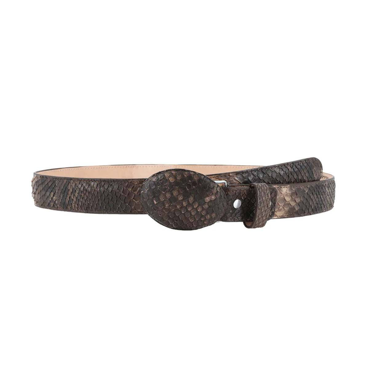 El Malcreado Brown Genuine Python Belt 1.5" Handmade