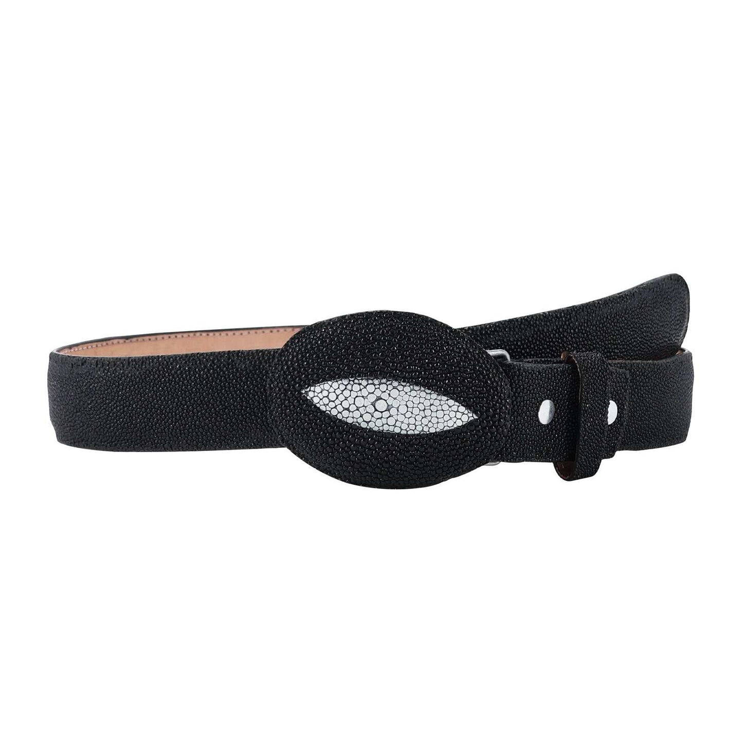 El Malcreado Black Genuine Stingray Belt 1.5" Handmade