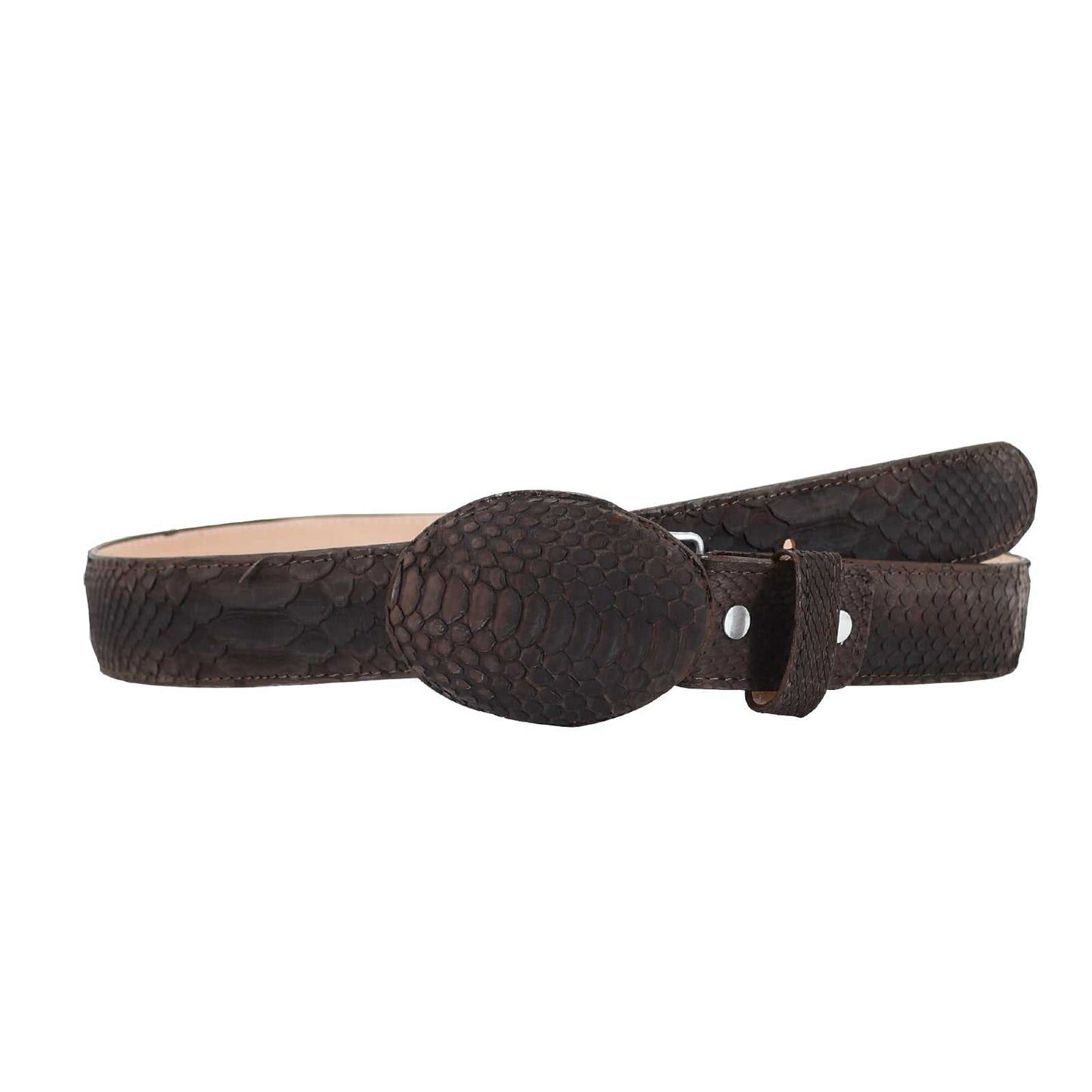 El Malcreado Genuine Suede Python Belt 1.5" Handmade