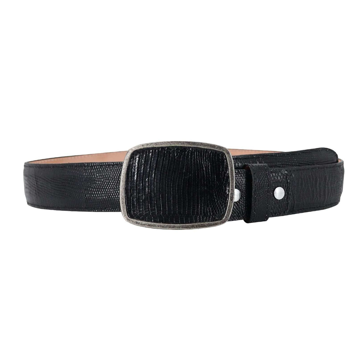 El Malcreado Black Genuine Lizard Belt 1.5" Handmade