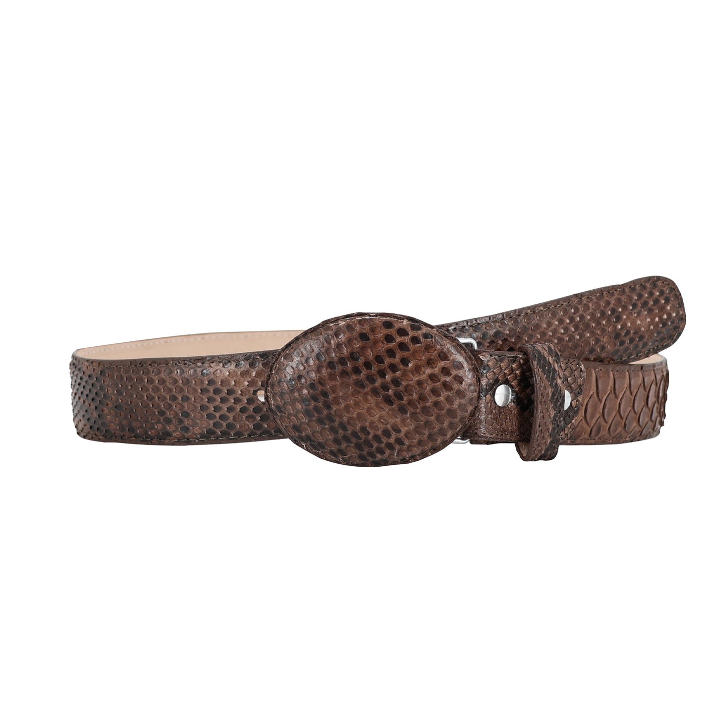 El Malcreado Brown Genuine Python Belt 1.5" Handmade