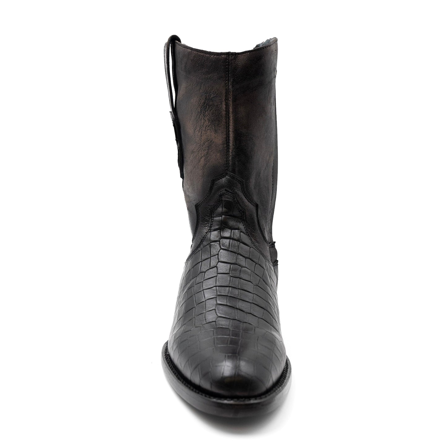 Men's Ferrini Winston Alligator PRINT Boots Handcrafted Round Toe Black