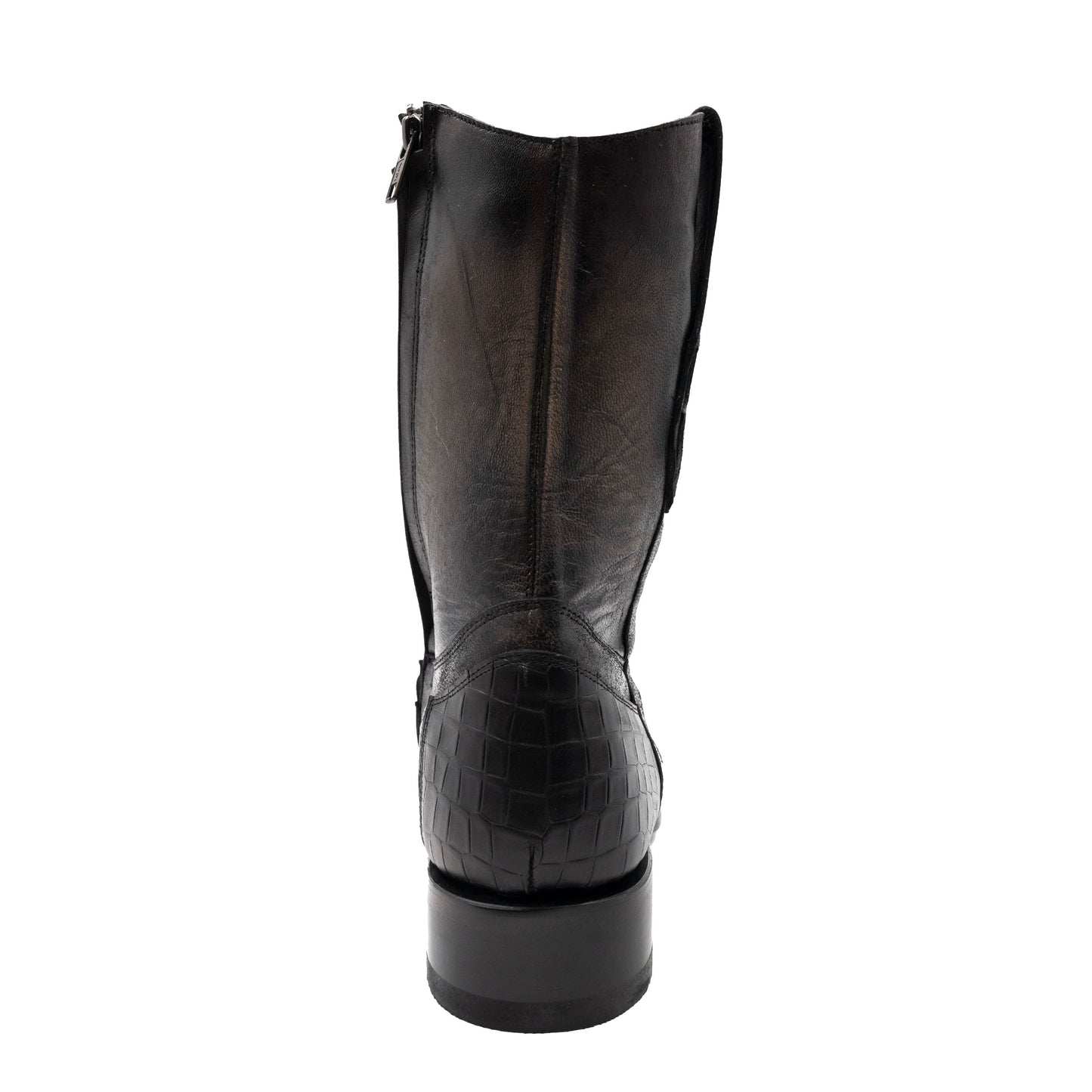 Men's Ferrini Winston Alligator PRINT Boots Handcrafted Round Toe Black
