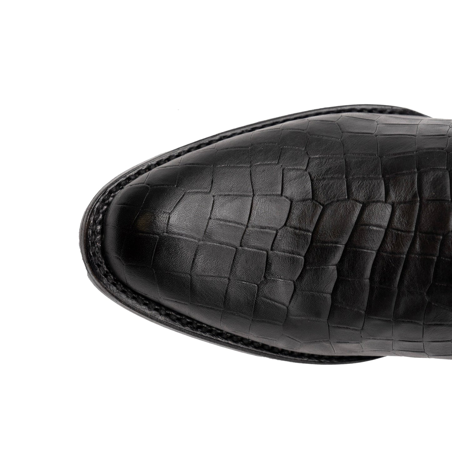 Men's Ferrini Winston Alligator PRINT Boots Handcrafted Round Toe Black