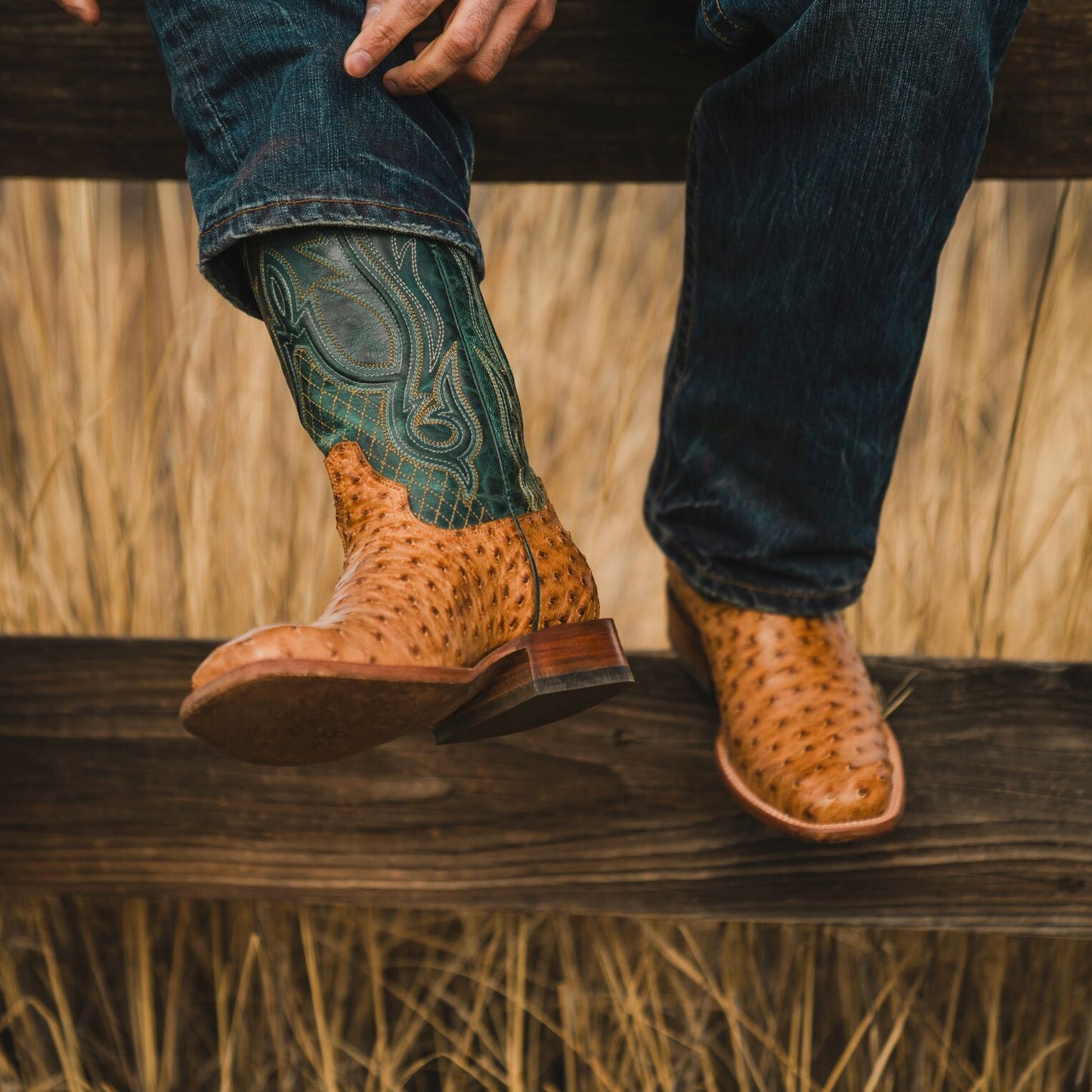 Men's Stetson Ozzy Full Ostrich Boots Handcrafted JBS Collection Tan