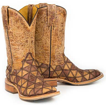 Women’s Tin Haul Don't Be Scared Boots W Conquer The World Sole Handmade Tan - yeehawcowboy