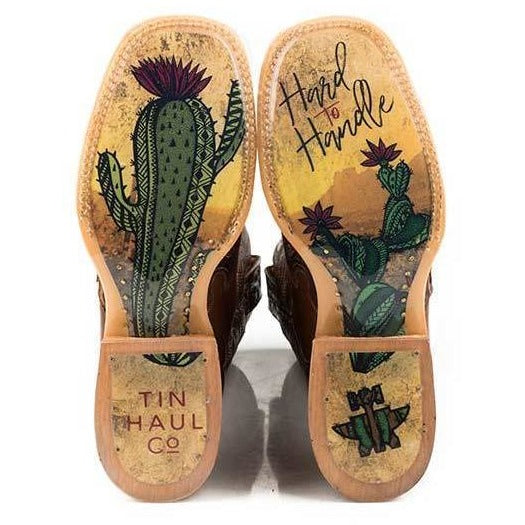 Women’s Tin Haul Cactooled Boots With Hard To Handle Sole Handmade - yeehawcowboy