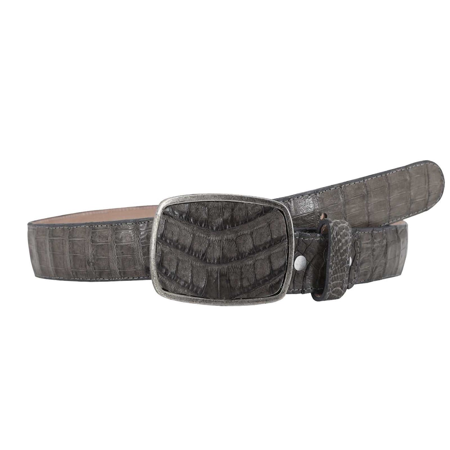 El Malcreado Gray Genuine Caiman Belt 1.5" Handmade