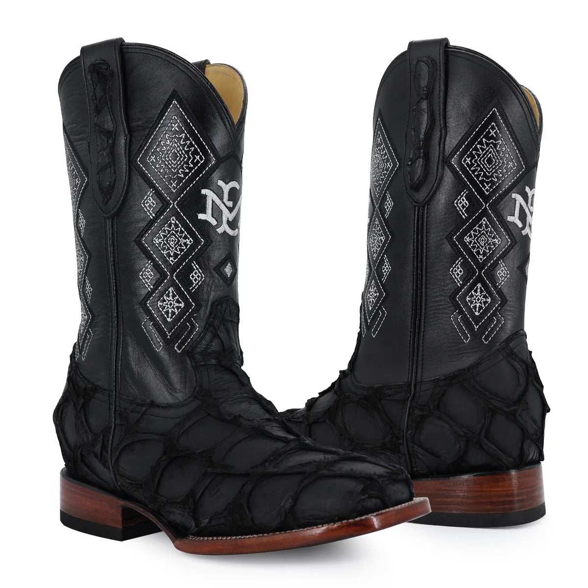 Men's El Malcreado Suede Pirarucu Fish Exotic Boots Handmade