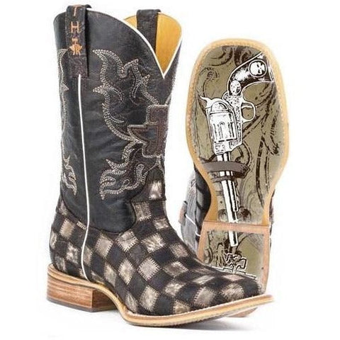 Botas de cuadros en tono bronce para hombre con suela Gunslinger hechas a mano en marrón Tin Haul