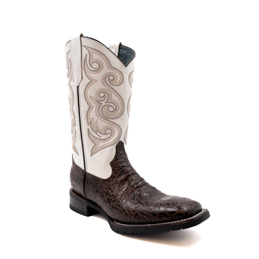 Men's Ferrini Kai Sea Turtle PRINT Boots Handcrafted Chocolate