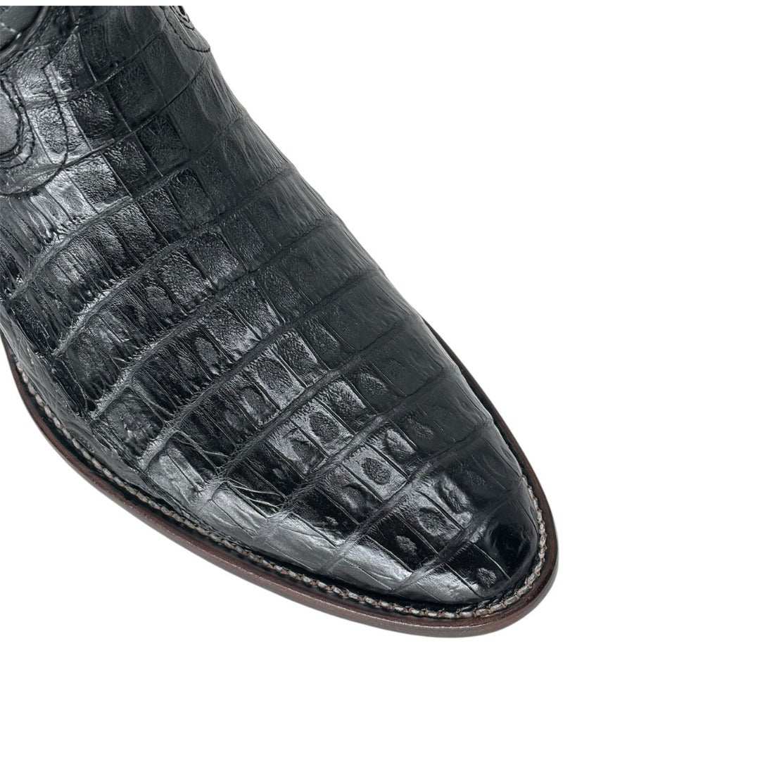 Men's El Malcreado Black Caiman Belly Exotic Boots Handmade