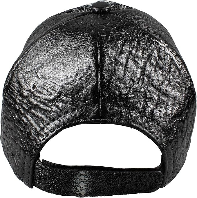 Black Stingray Cap Genuine Handmade Adjustable Closure NEW