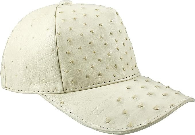 Bone Ostrich Cap Real Full Quill With Adjustable Closure Handmade In The USA