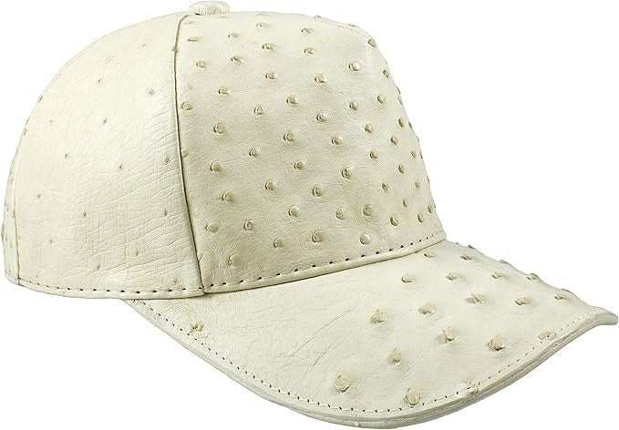 Gorra de avestruz de hueso auténtico con pluma completa y cierre ajustable, hecha a mano en EE. UU.