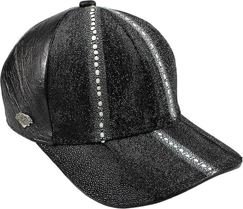 Black Stingray Cap Genuine Handmade Adjustable Closure NEW