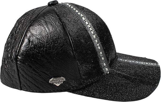 Black Stingray Cap Genuine Handmade Adjustable Closure NEW