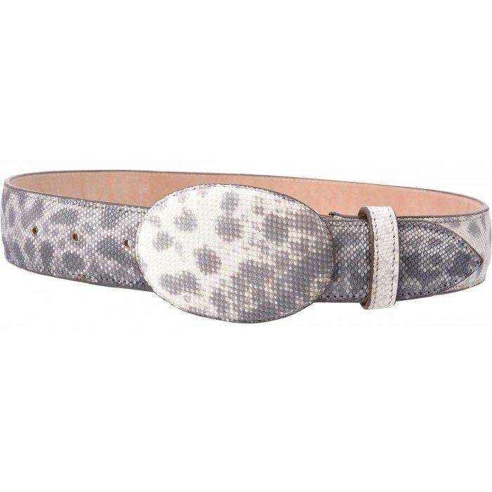 Natural Karung Carunga Belt handmade with genuine snakeskin and leather lining, 1 1/2" wide, removable buckle