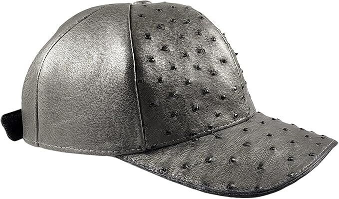 Gray Ostrich Cap Real Full Quill With Adjustable Closure Handmade In The USA