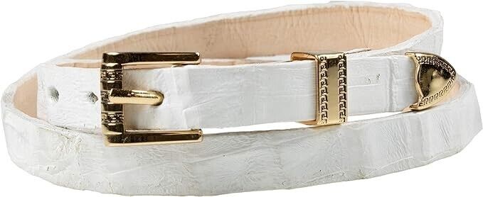 Alligator Crocodile Cowboy Hat Band Gold Plated 3 Peace Buckle Set Handmade 26”