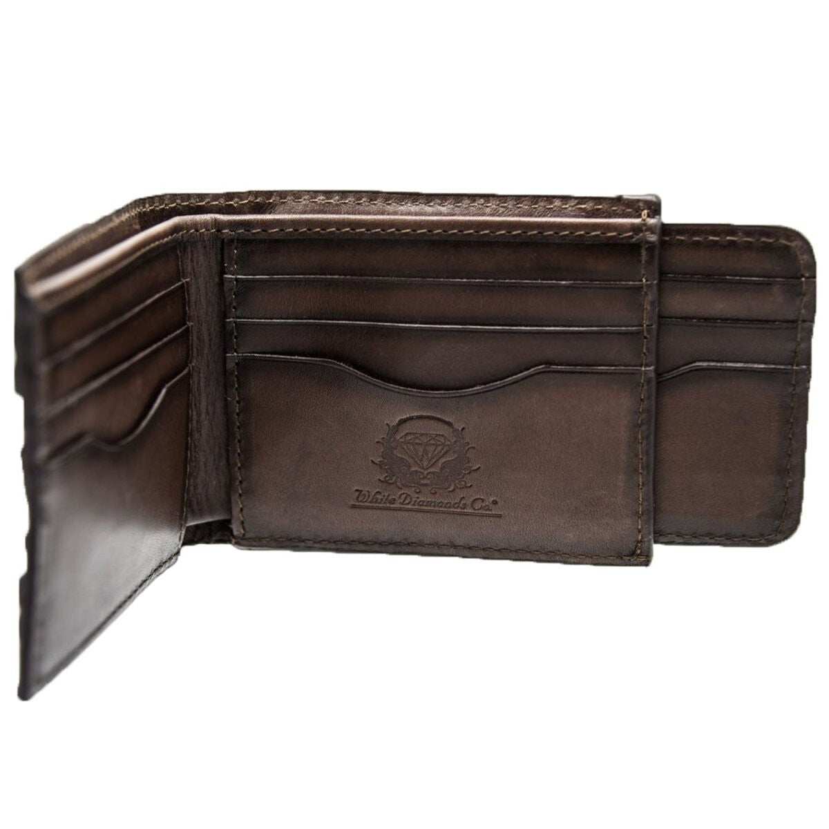 Brown Crocodile Wallet Bi-fold 12 Card Slots Bill Compartment Authentic Handmade