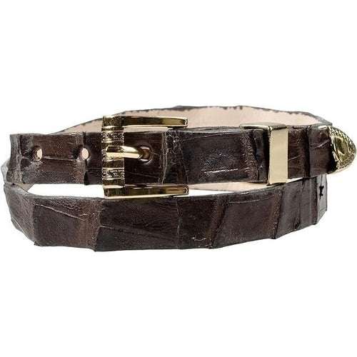 Alligator Crocodile Cowboy Hat Band Gold Plated 3 Piece Buckle Set Handmade 26”