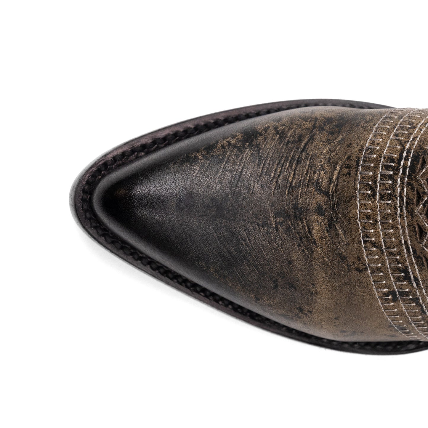 Botas Ferrini Savannah de piel para mujer, hechas a mano, con punta recortada, color musgo