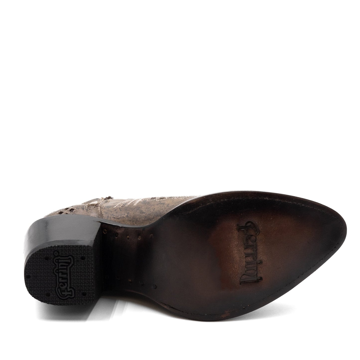 Botas Ferrini Savannah de piel para mujer, hechas a mano, con punta recortada, color musgo