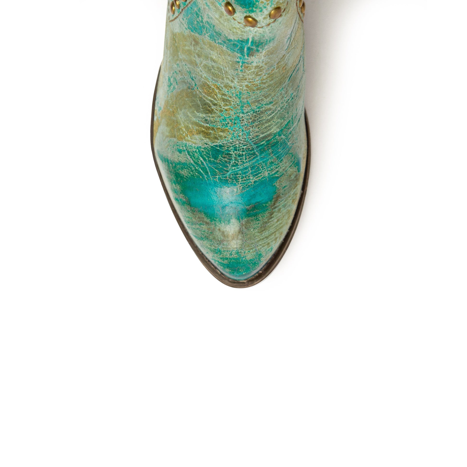 Women's Ferrini Stella Leather Boots Handcrafted Turquoise - yeehawcowboy