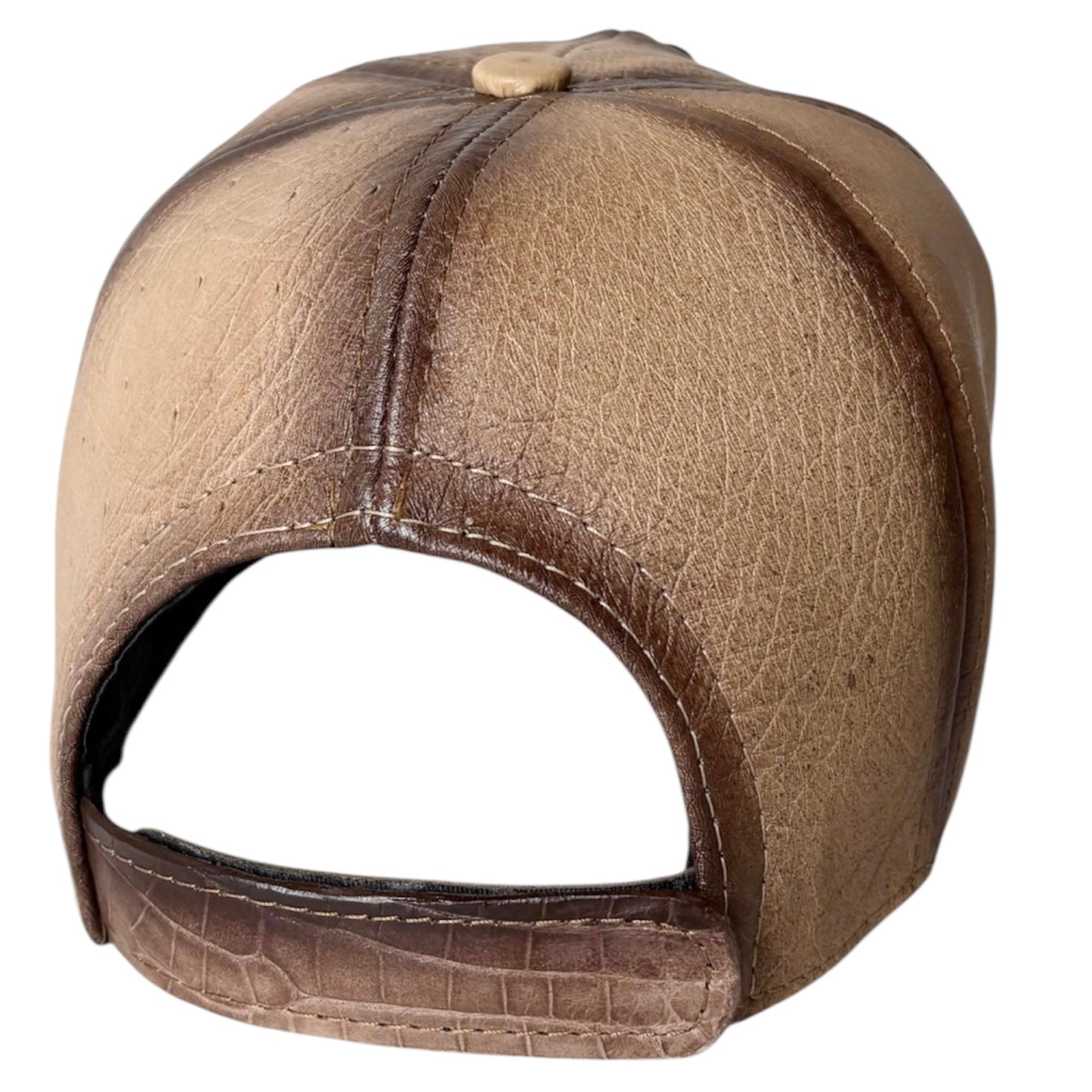 Oryx Caiman Crocodile Alligator Belly Cap Genuine Adjustable Closure Handmade