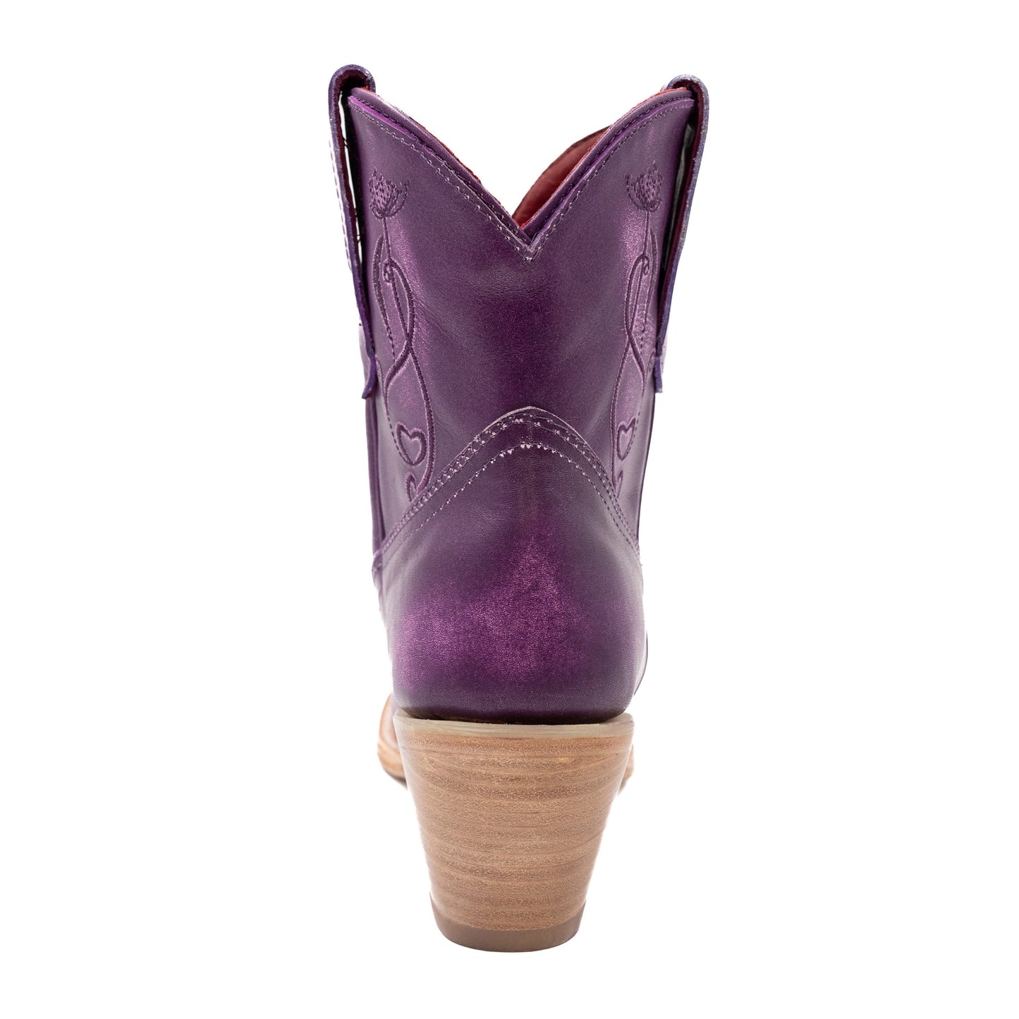 Botas de piel Ferrini Pixie para mujer, hechas a mano, con puntera en J, color morado
