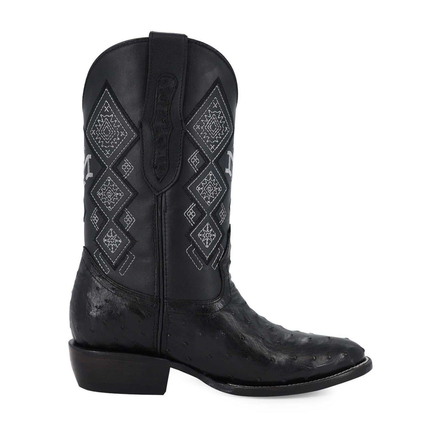 Men's El Malcreado Black Full Quill Ostrich Exotic Boots Handmade