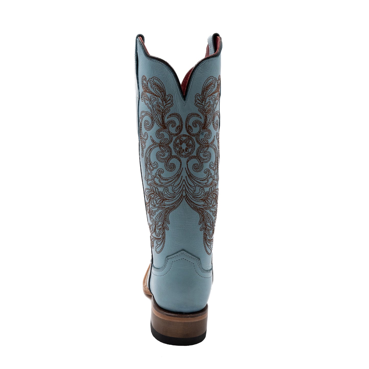 Botas de piel Ferrini Ella para mujer, hechas a mano, con punta cuadrada, color aguamarina