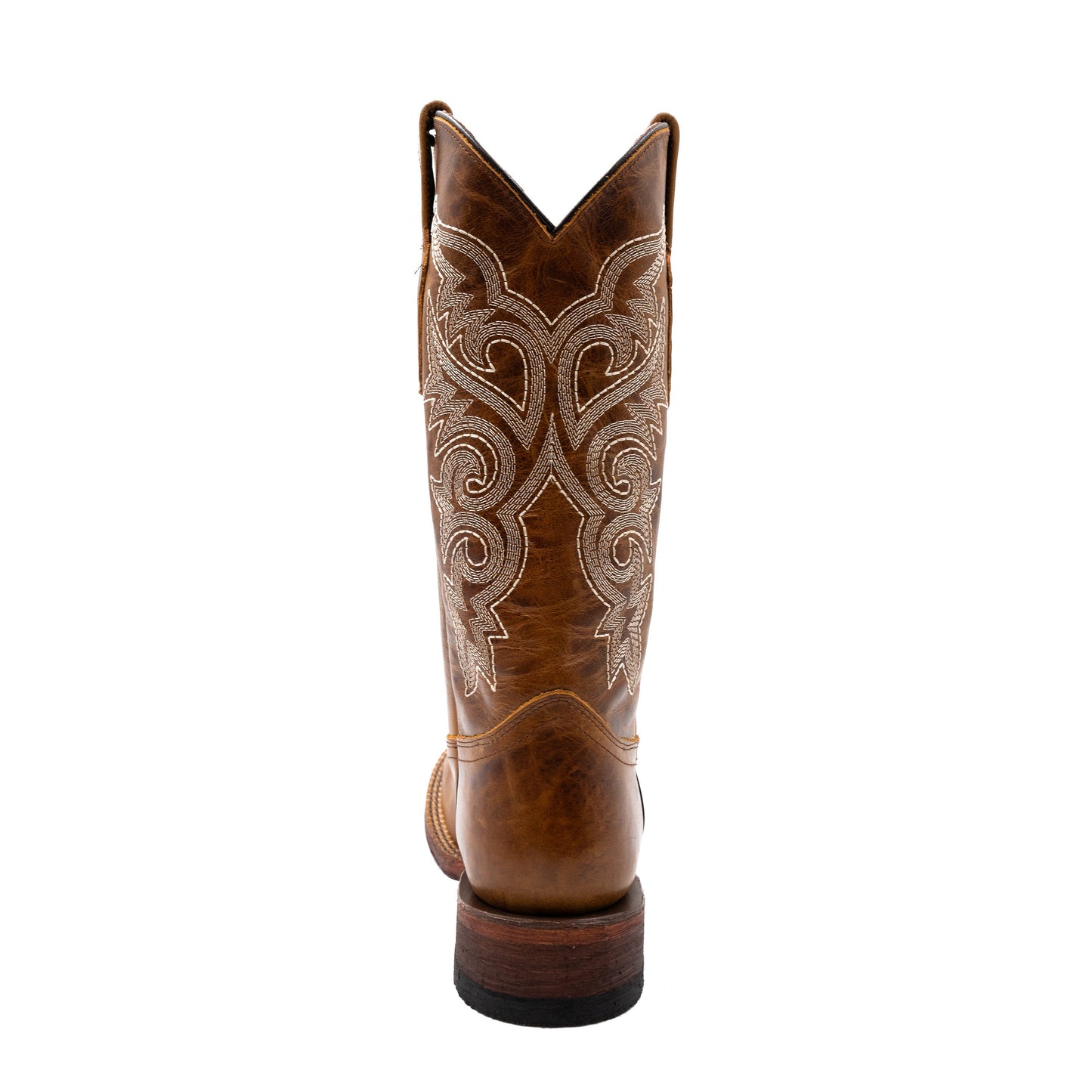 Botas Ferrini Mae de piel para mujer, hechas a mano, con punta cuadrada, color marrón