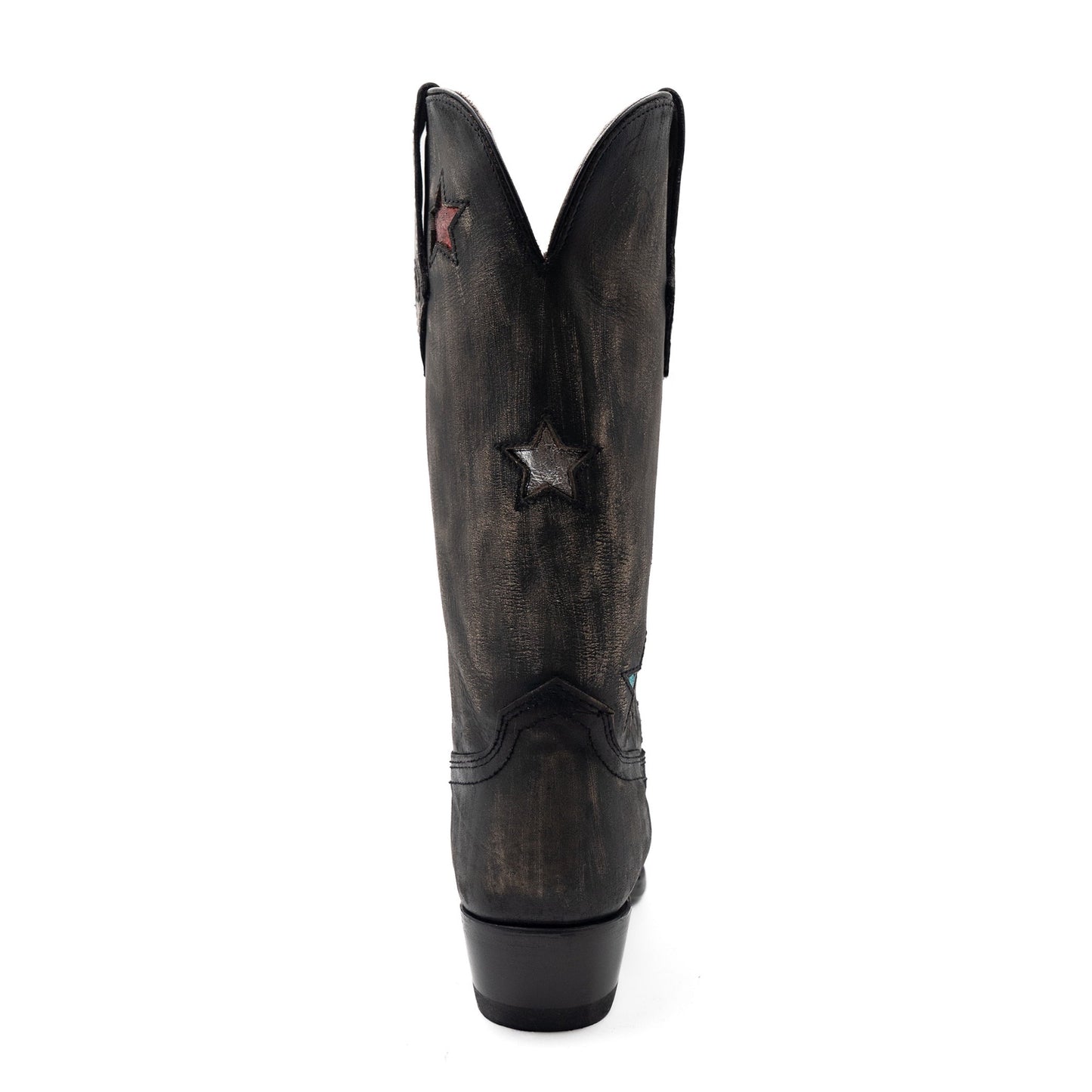 Women's Ferrini Estrella Leather Boots Handcrafted Snip Toe Charcoal