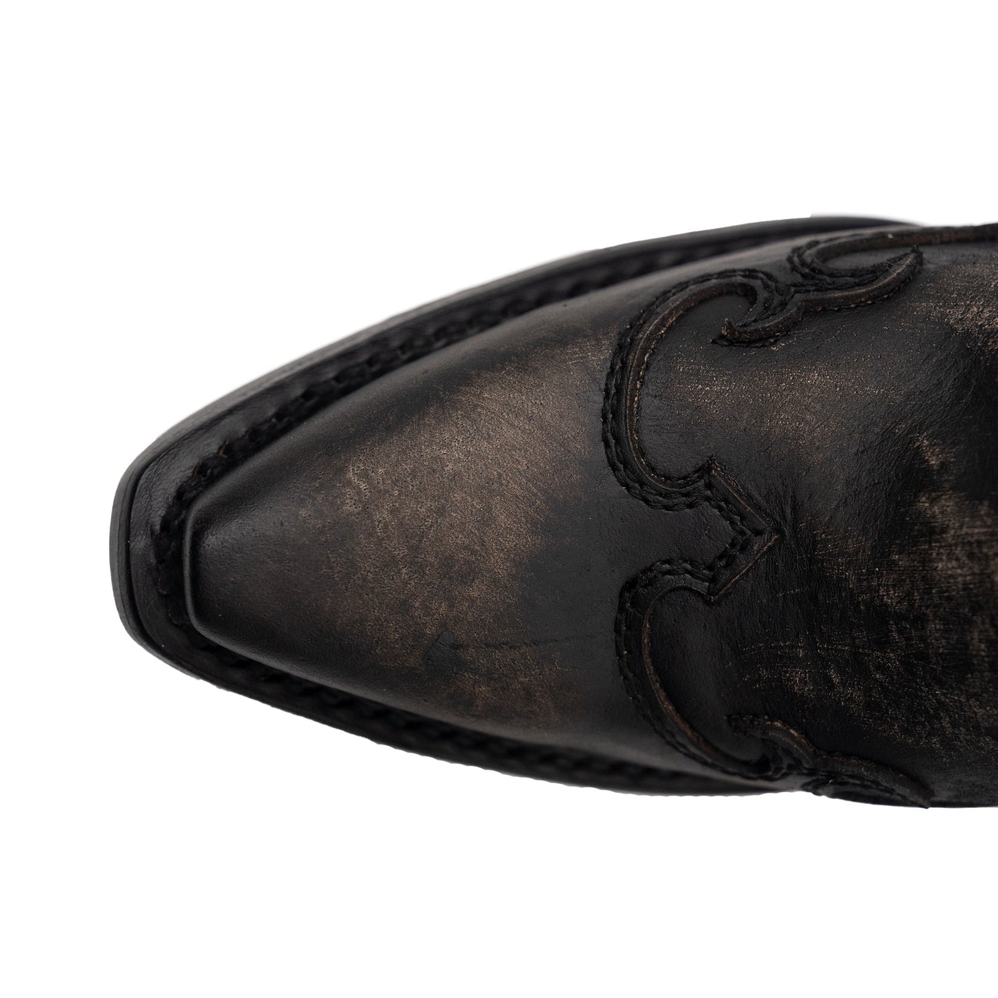 Women's Ferrini Estrella Leather Boots Handcrafted Snip Toe Charcoal