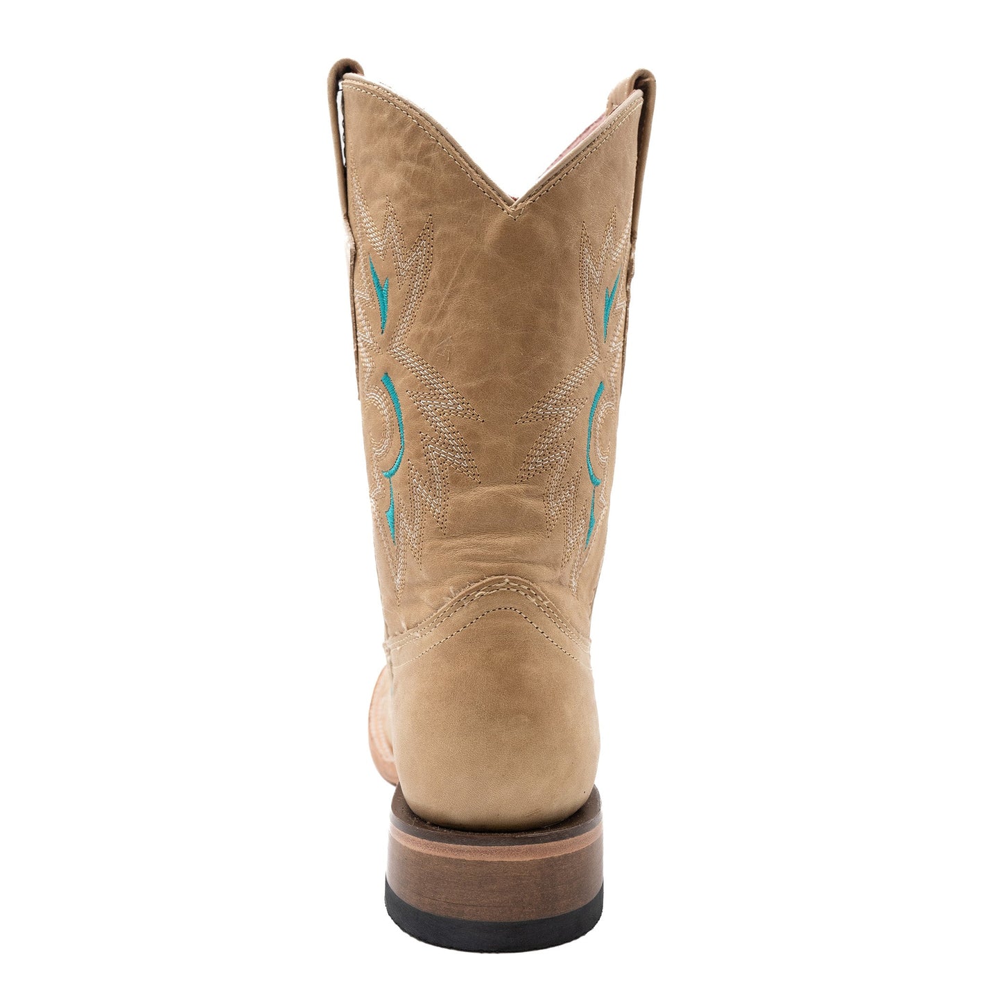 Botas de piel Ferrini Betsy para mujer, hechas a mano, con punta cuadrada, color tostado