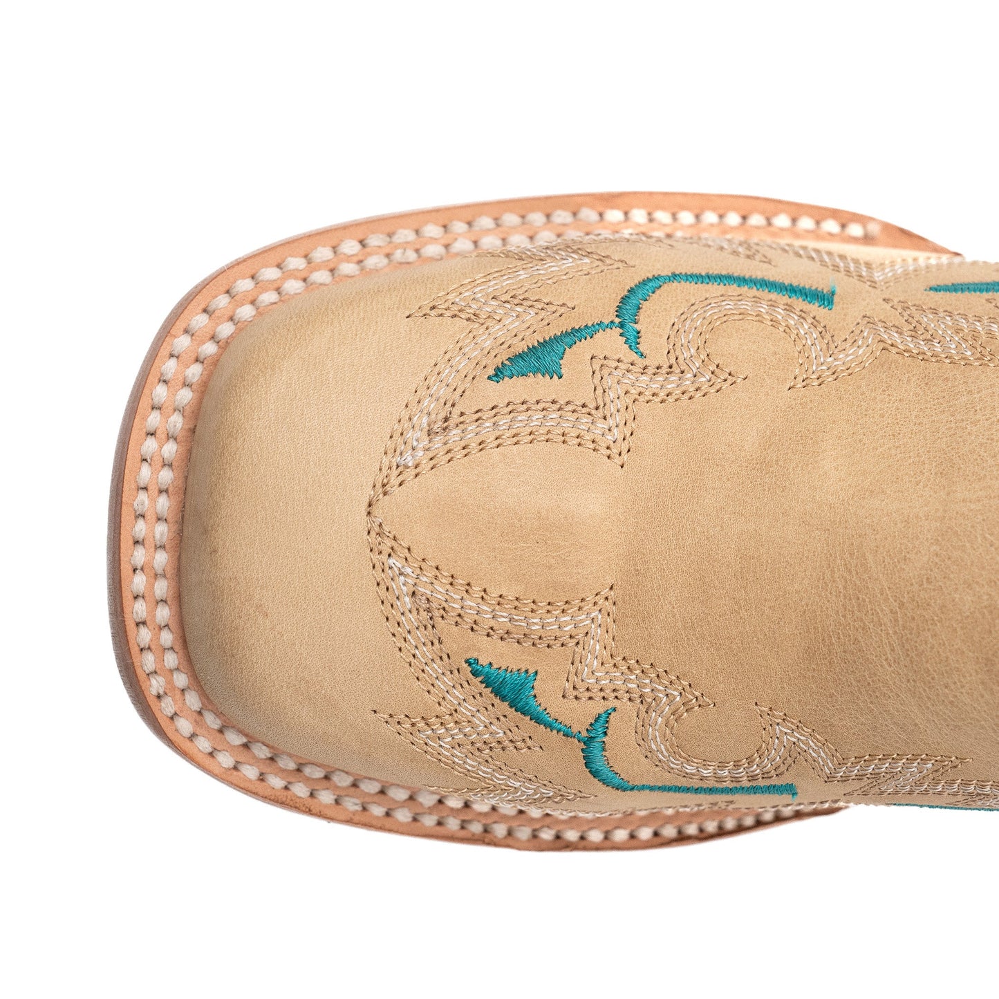 Botas de piel Ferrini Betsy para mujer, hechas a mano, con punta cuadrada, color tostado