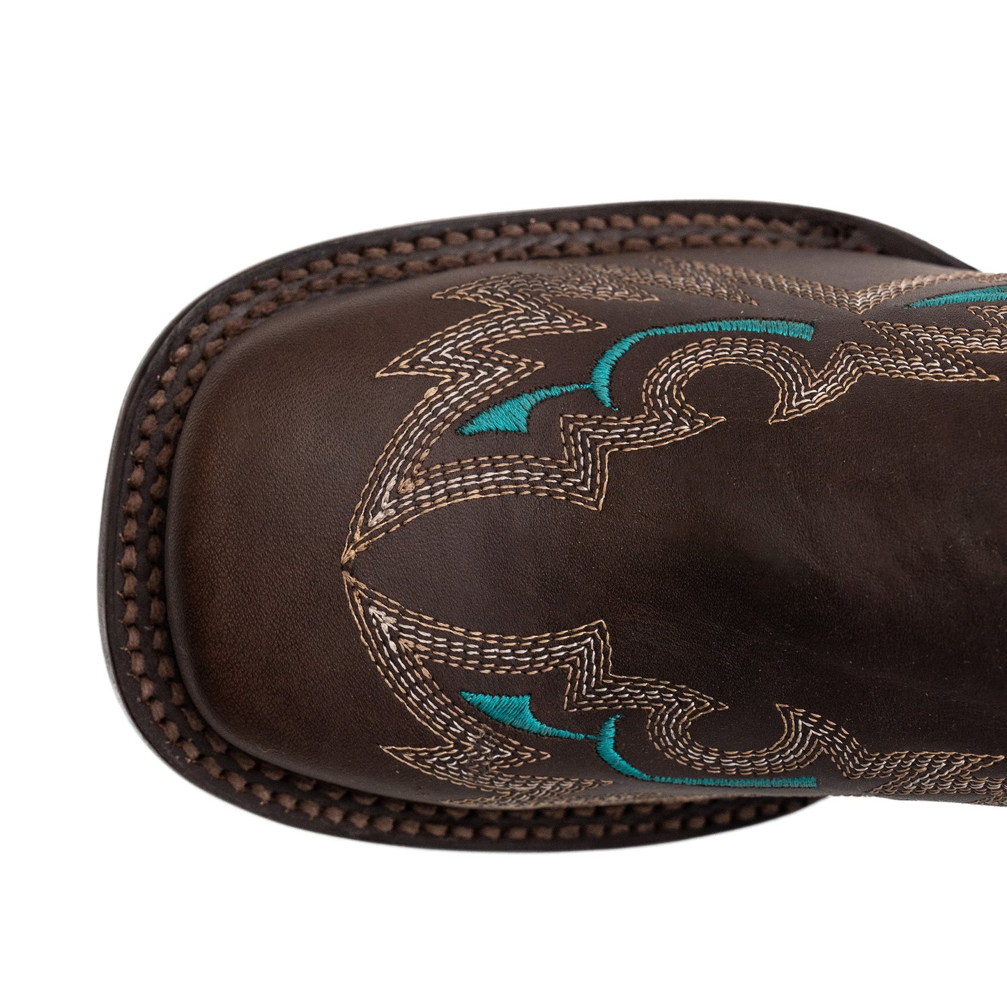 Botas de piel Ferrini Betsy para mujer, hechas a mano, con punta cuadrada, color chocolate
