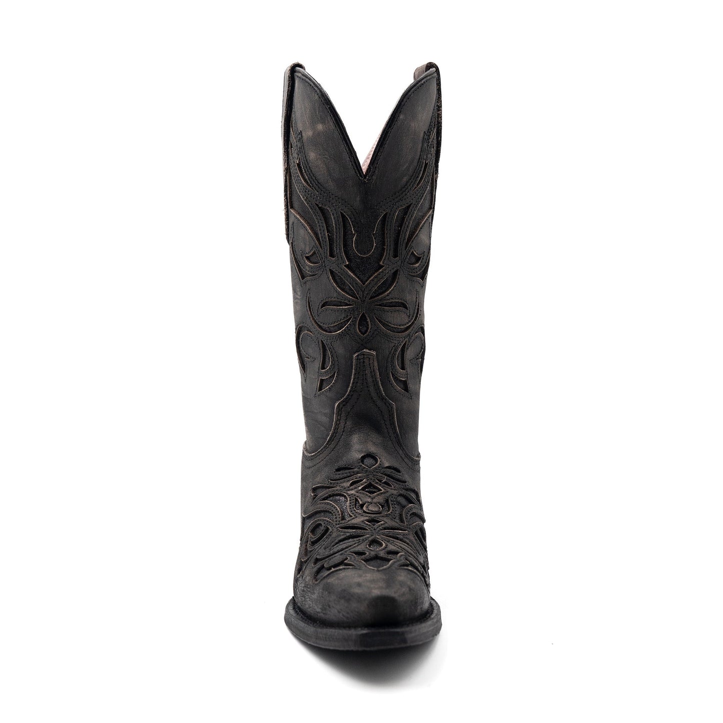 Botas de piel Ferrini Sasha para mujer, hechas a mano, con puntera recortada, estilo vintage