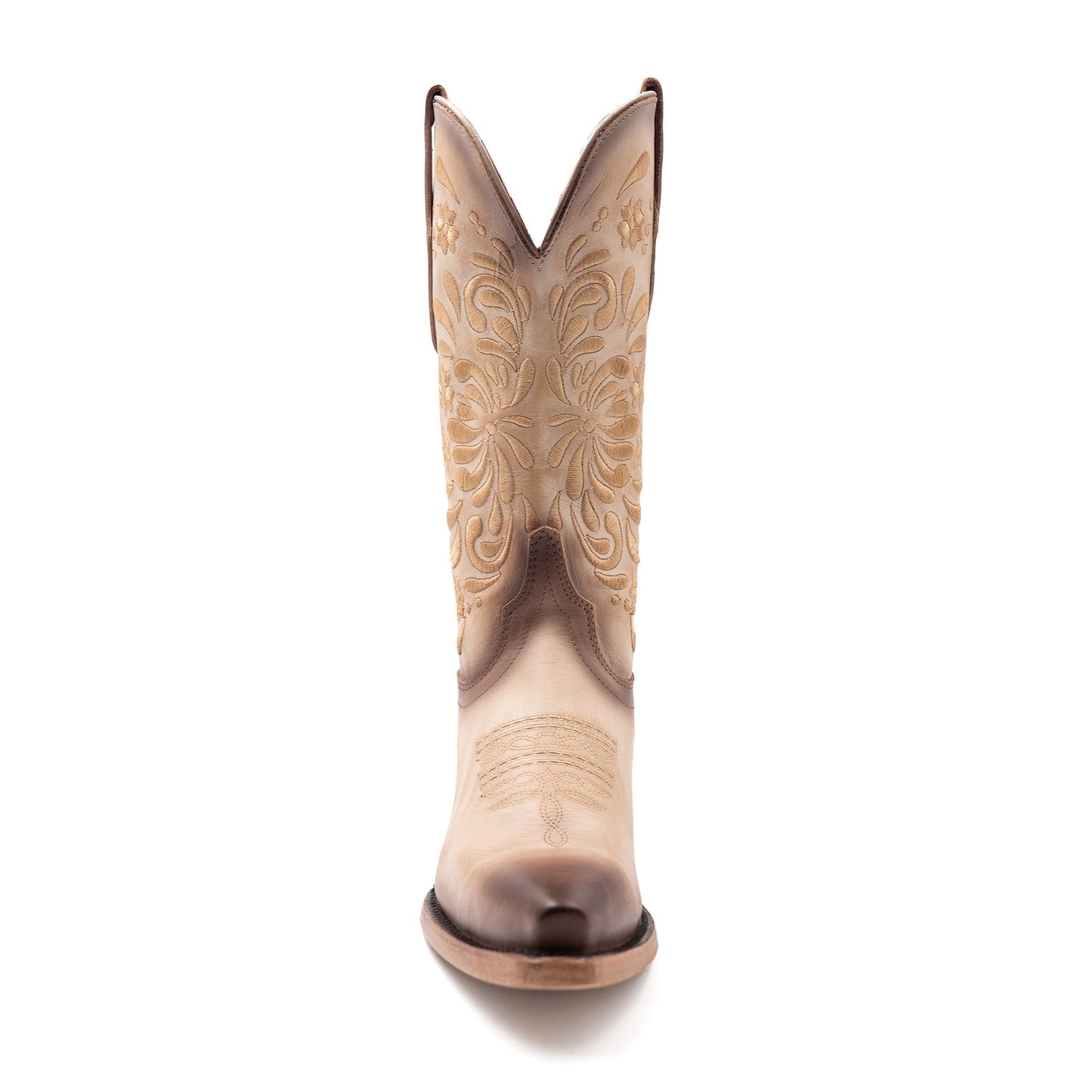 Botas de piel Ferrini Grace para mujer, hechas a mano, con punta recortada, color chocolate