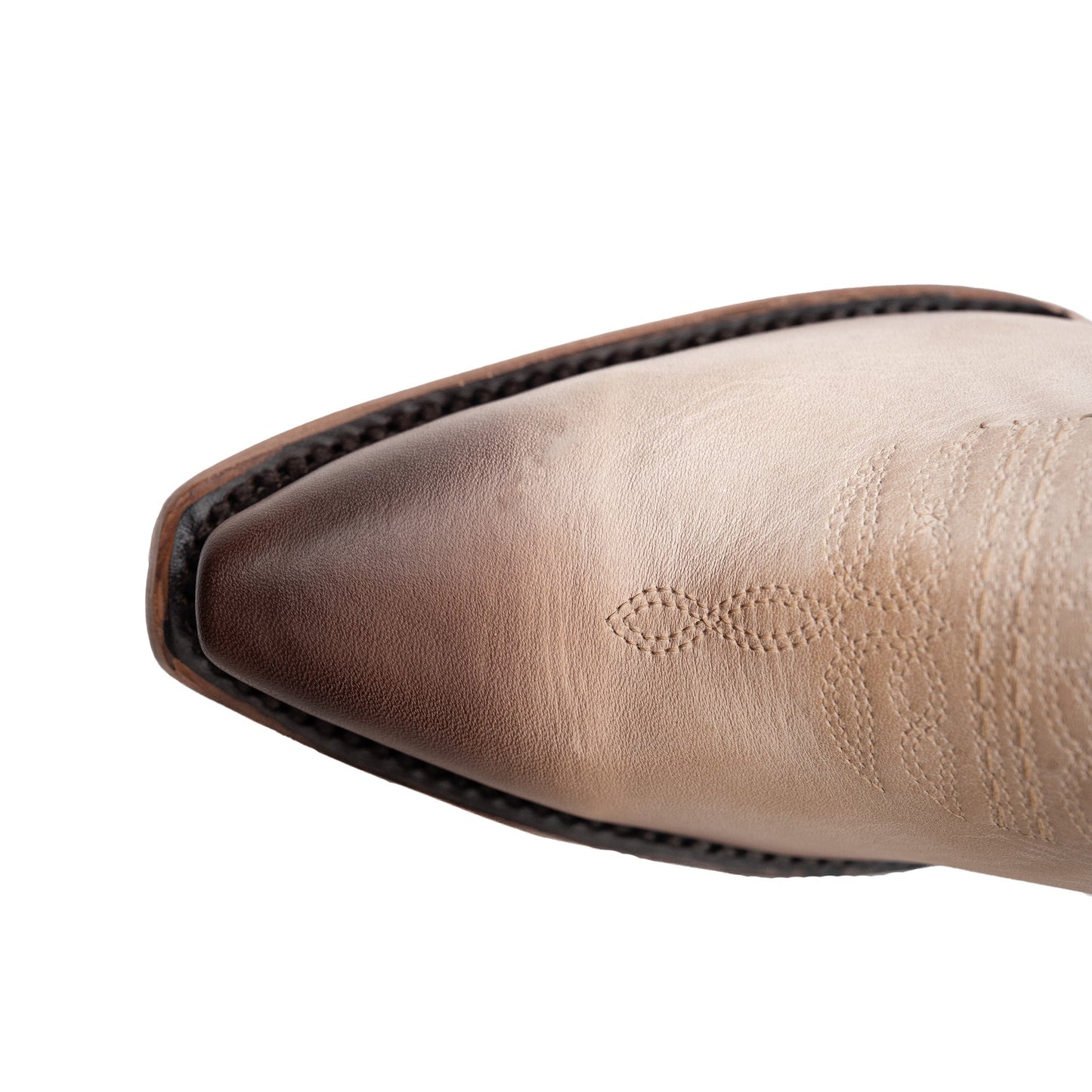 Botas de piel Ferrini Grace para mujer, hechas a mano, con punta recortada, color chocolate