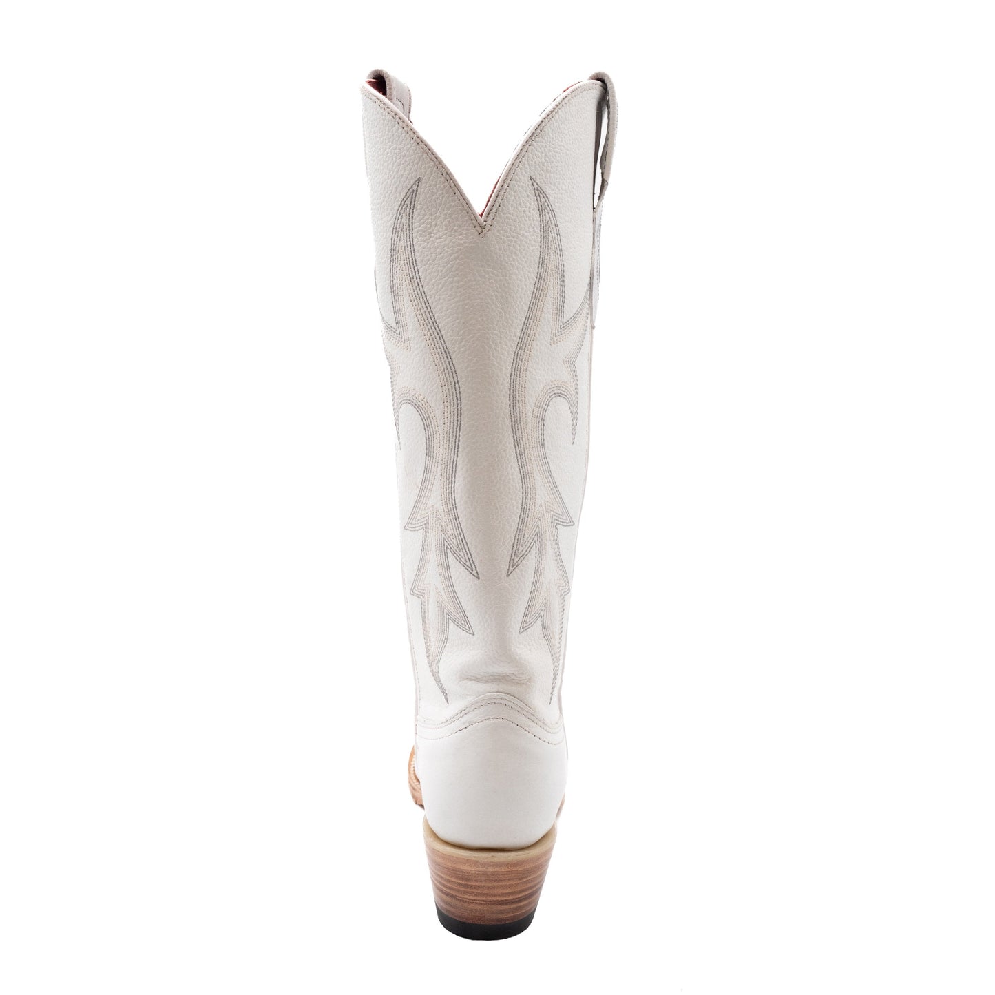 Botas de piel Ferrini Scarlett para mujer, hechas a mano, con punta recortada, color blanco