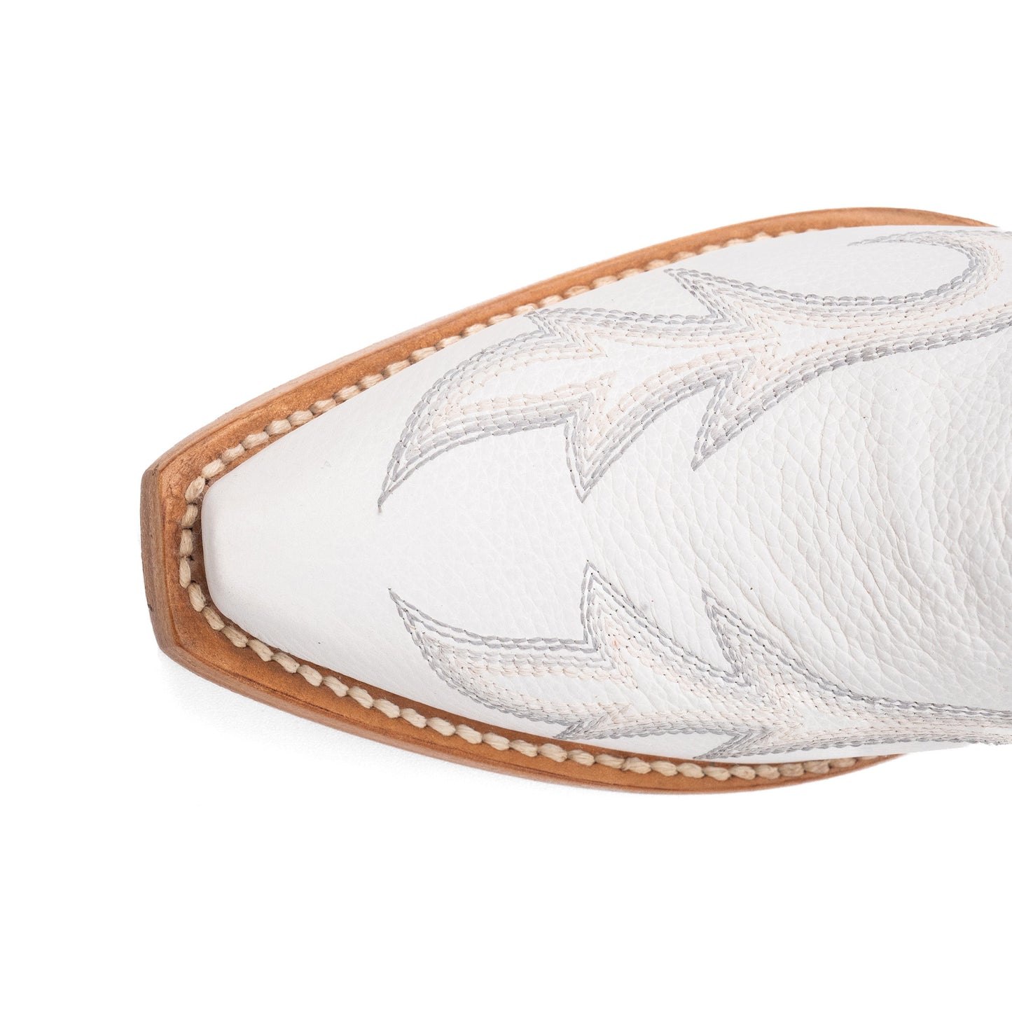 Botas de piel Ferrini Scarlett para mujer, hechas a mano, con punta recortada, color blanco