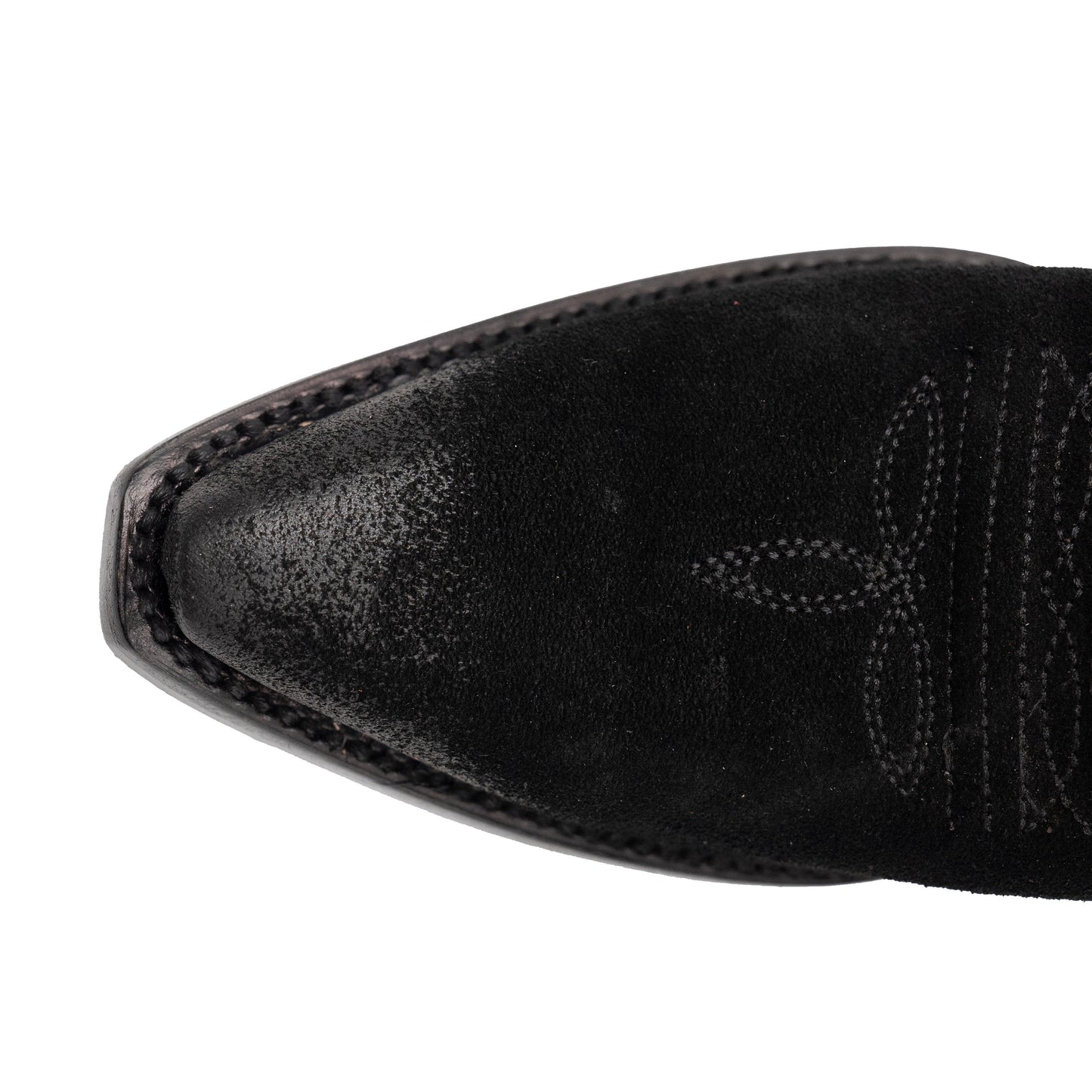 Botas Ferrini Roughrider de piel para mujer, hechas a mano, con puntera recortada, color negro