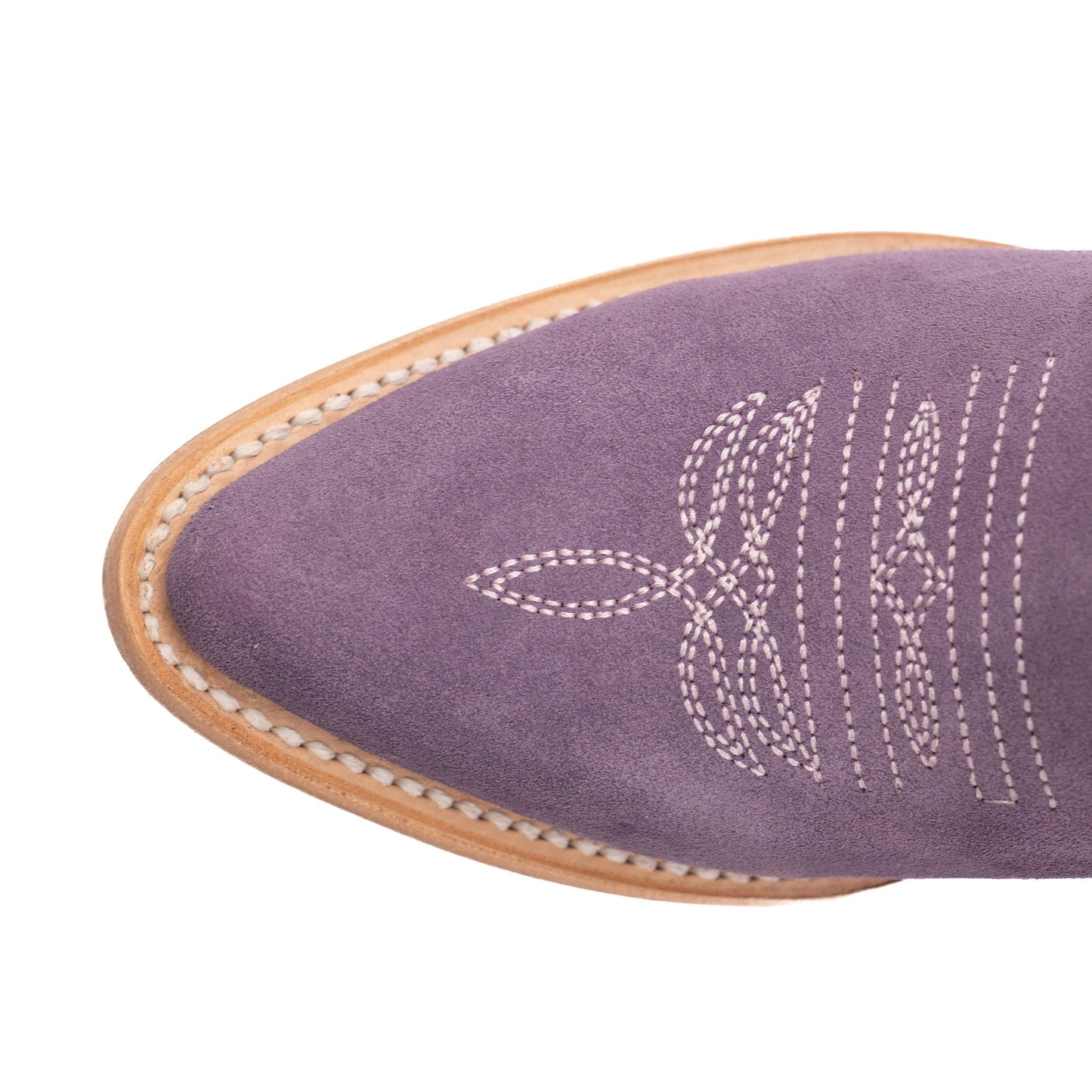 Botas Ferrini Quinn de piel para mujer, hechas a mano, con punta recortada, color lila
